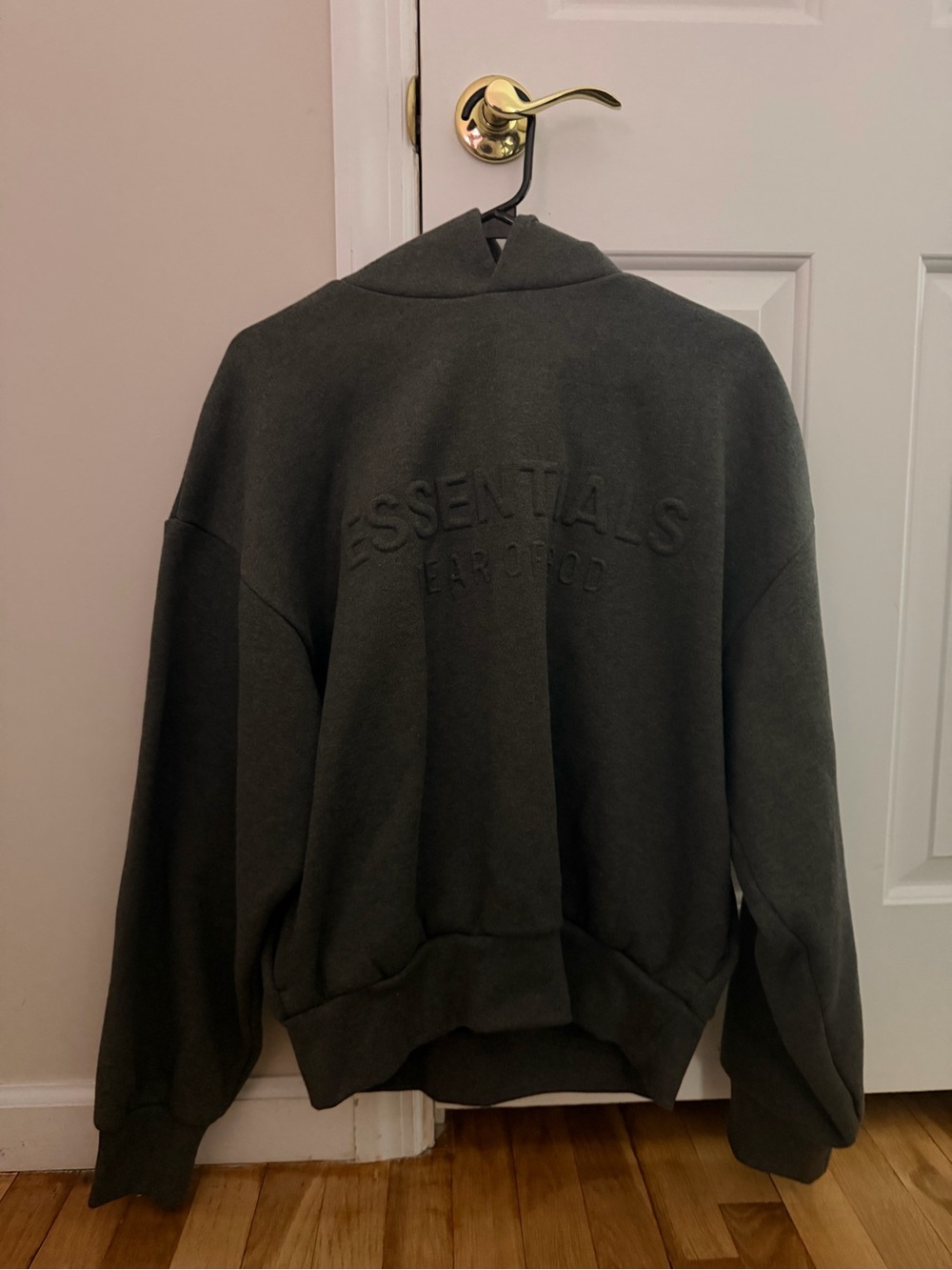 Fear of God ESSENTIALS Embossed Logo Crewneck Sweatshirt - Dark Gray